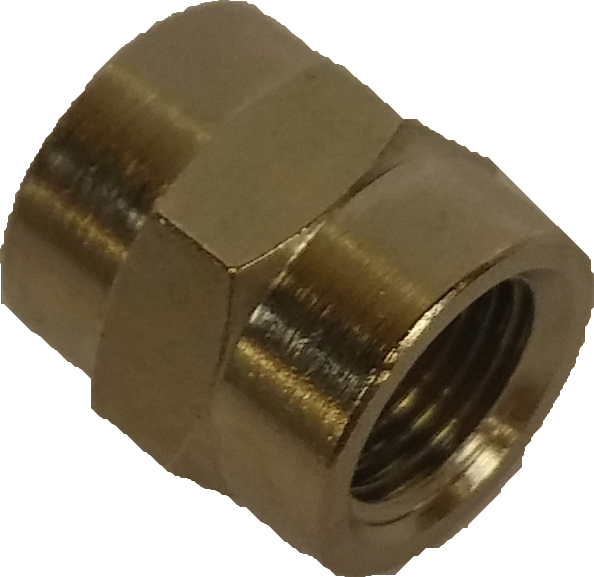 Fitting 1/8" F - 1/8" F - Messing - Nickel Plated