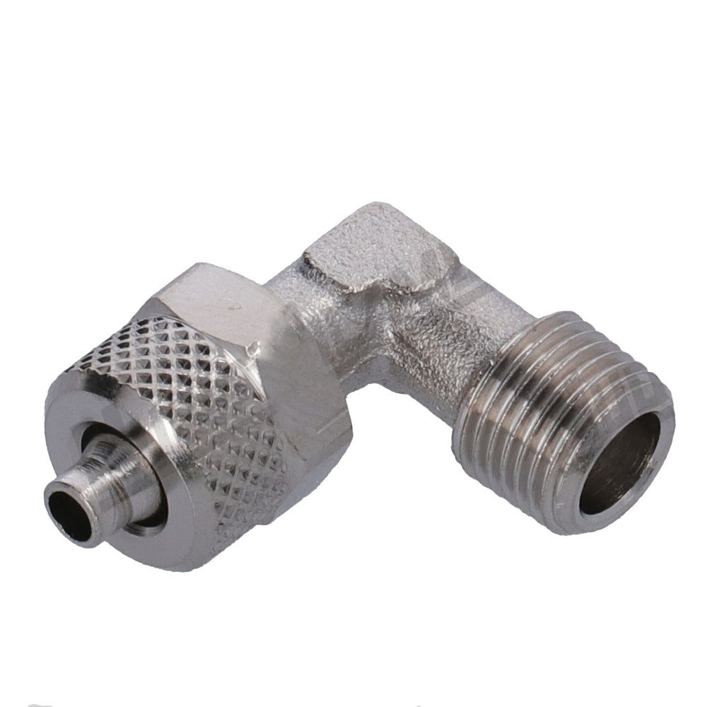 Fitting - 1/8" M - 6/4 - Curved - Haaks - Messing - Nickel Plated