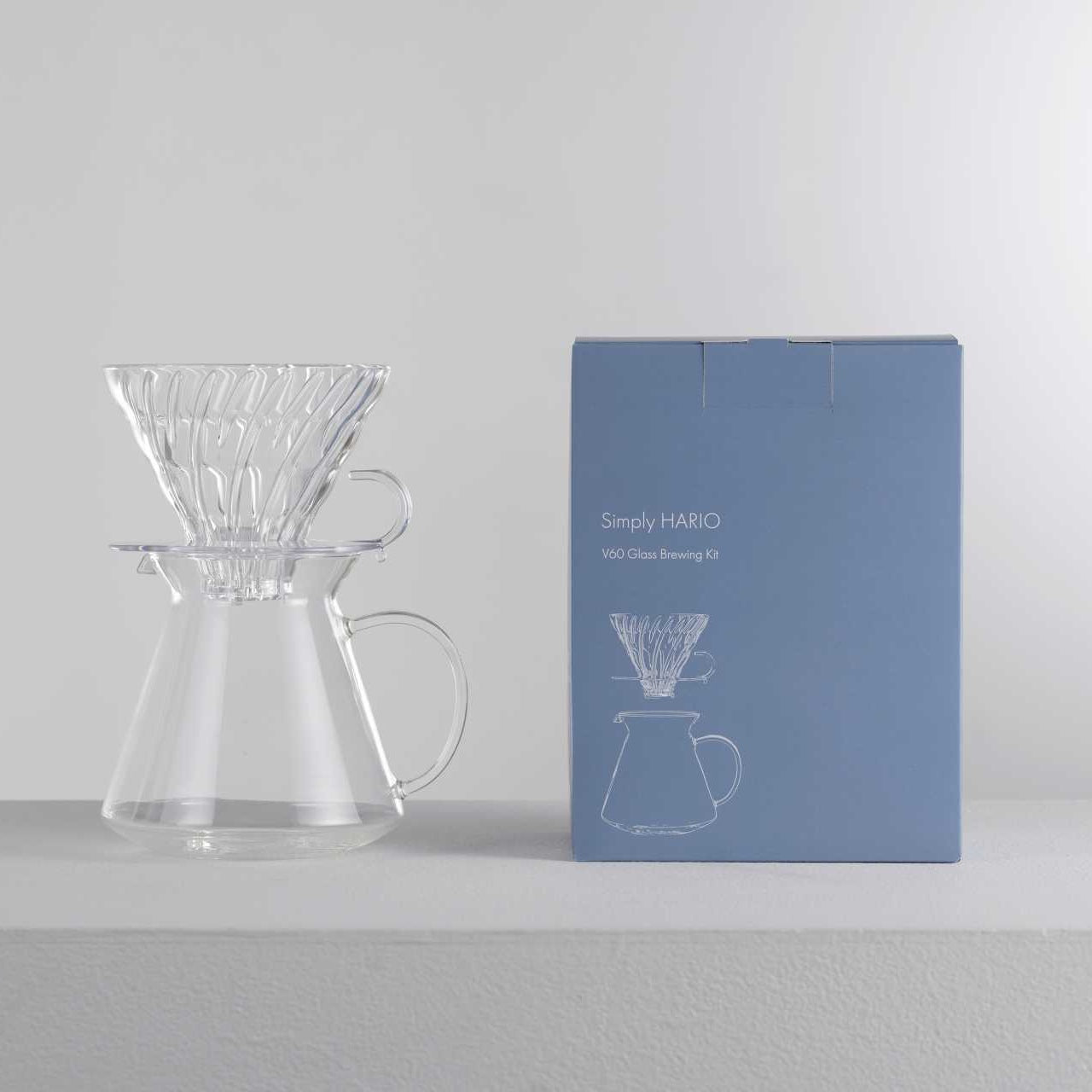Hario V60 Glass Brewing Kit - Filterhouder Server Set