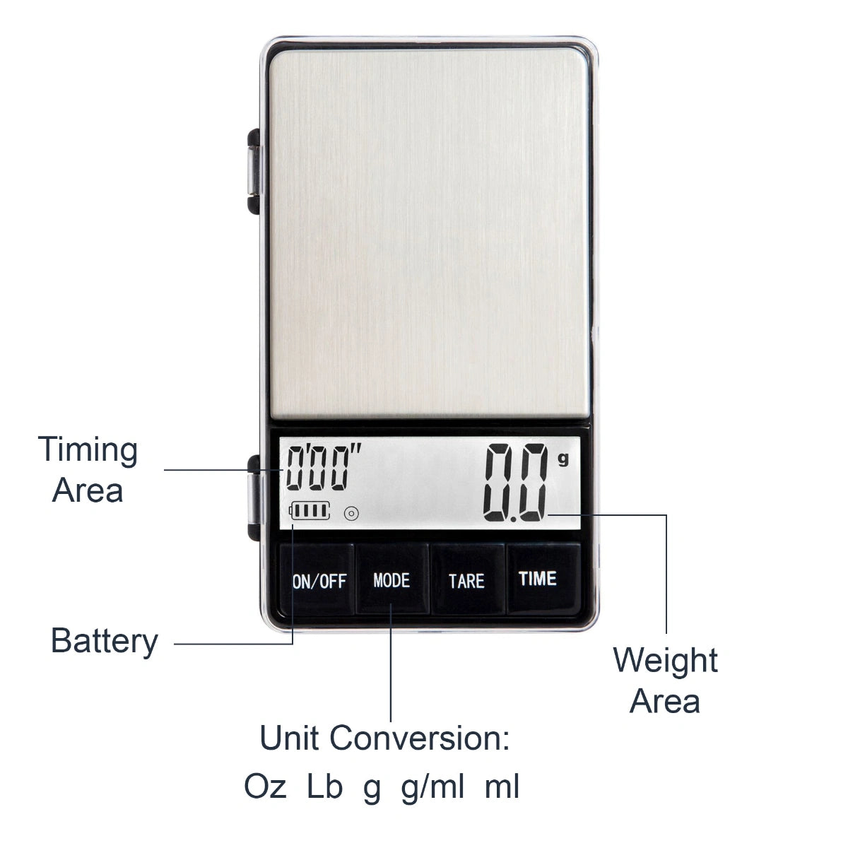 JoeFrex Digital Barista Scale with Timer - Weegschaal