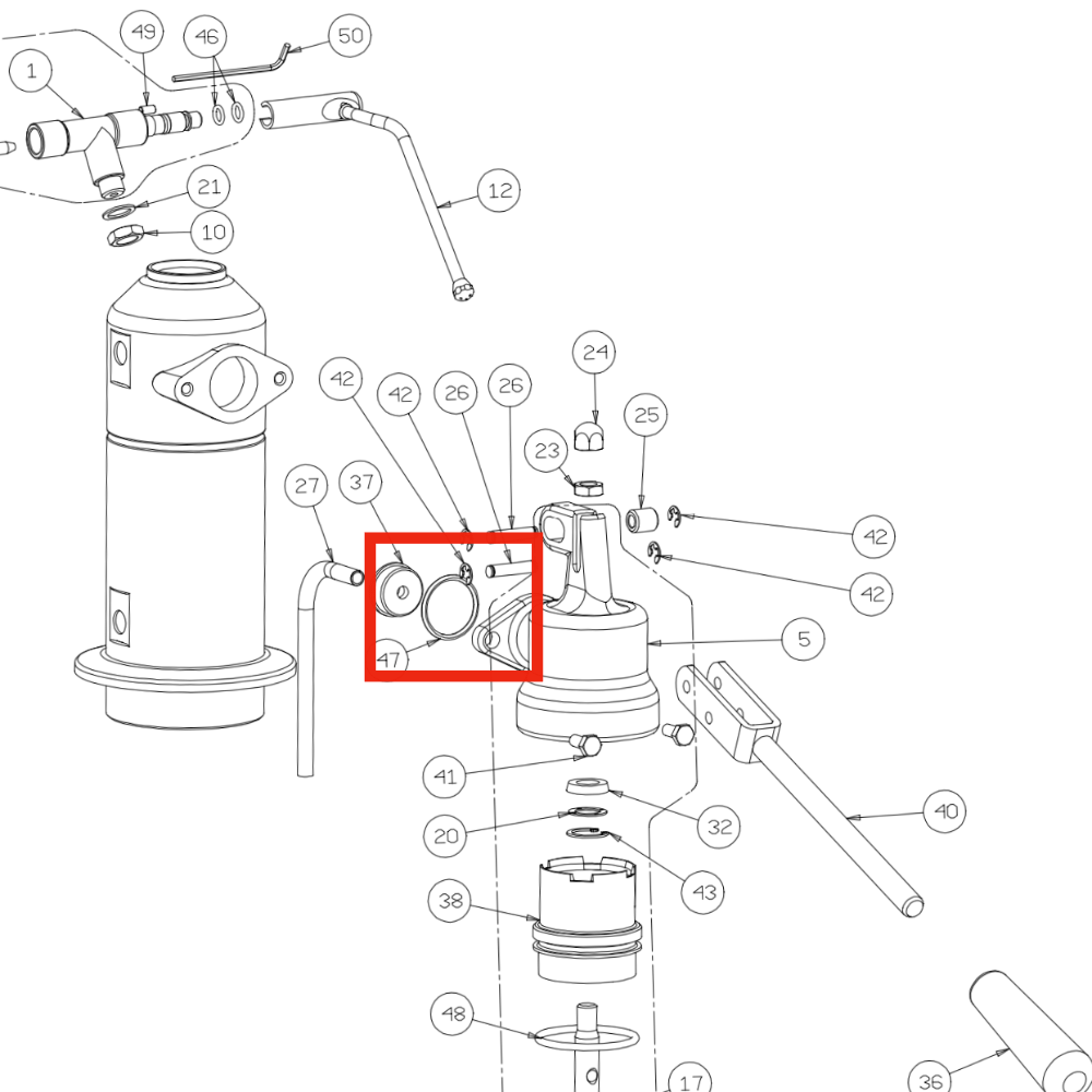 La Pavoni Koffiegroep Naar Boiler Pakking