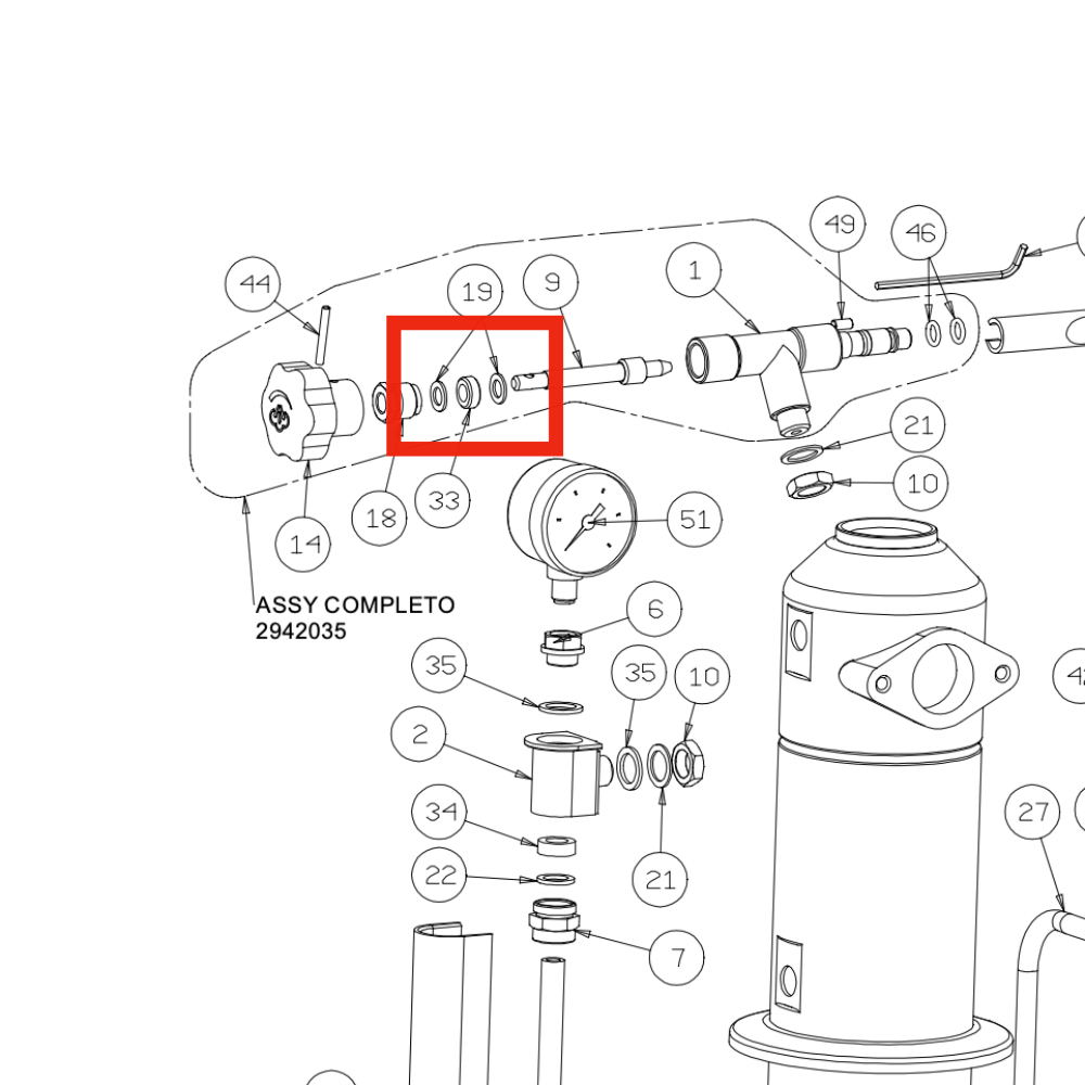 La Pavoni Stoomkraanas Pakking