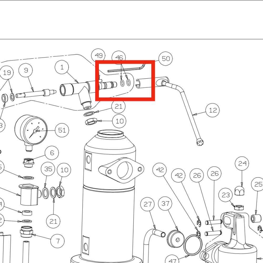 La Pavoni Stoompijp Pakking