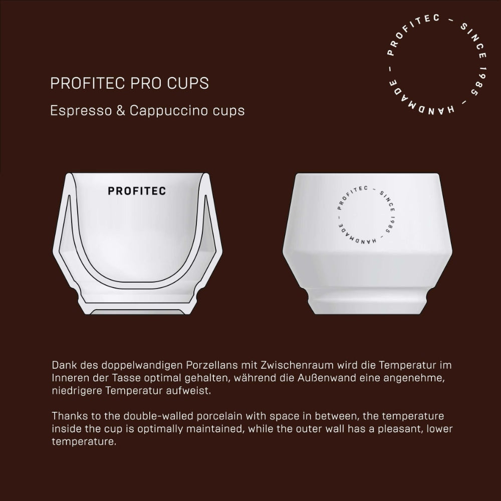 Profitec Cappuccino kop met schotel