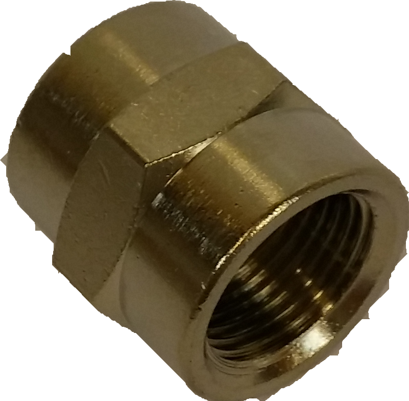 Fitting 3/8" F - 3/8" F - Messing - Nickel Plated