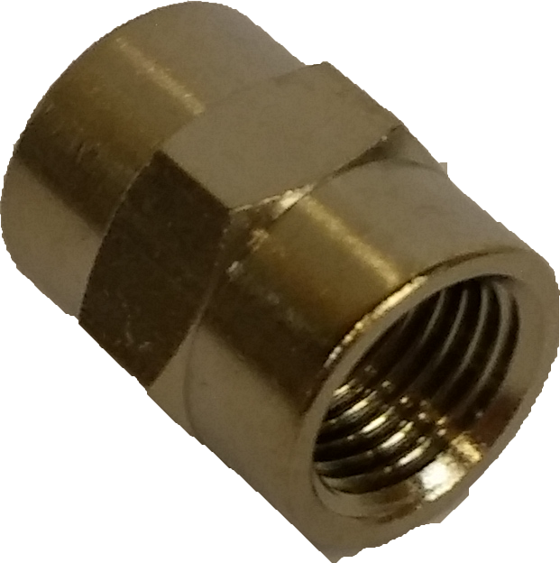 Fitting 1/4" F - 1/4" F - Messing - Nickel Plated