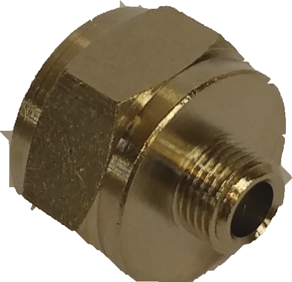 Fitting 1/8" M - 3/8" F - Messing - Nickel Plated