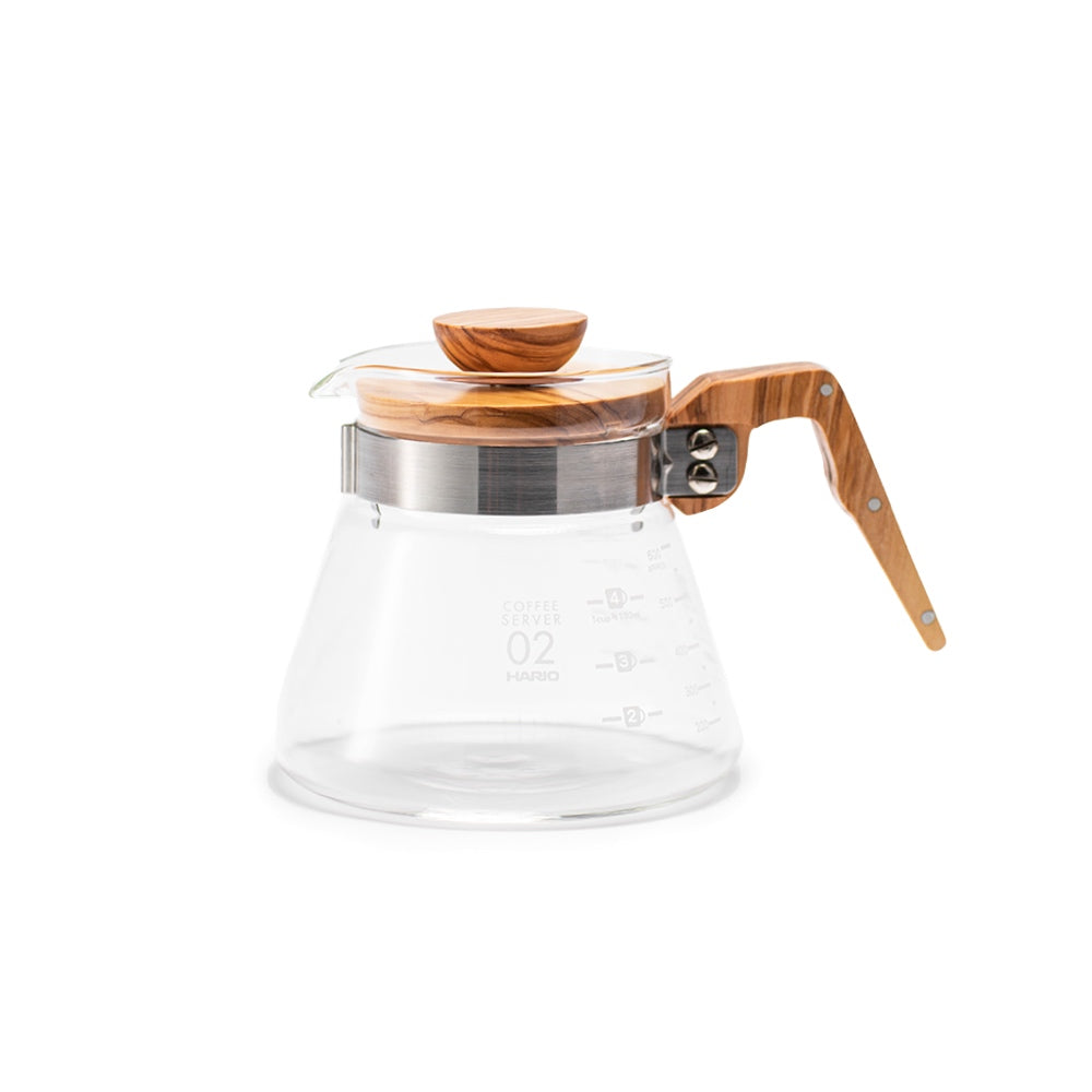 Hario Coffee Server 02 - 600 mL - Olive Wood - Serveerkan