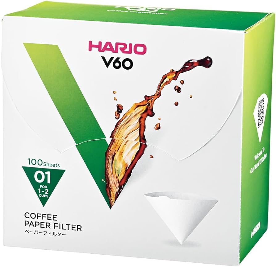 Hario V60 Filterpapier Wit 01 Japan - Doosje 100 stuks