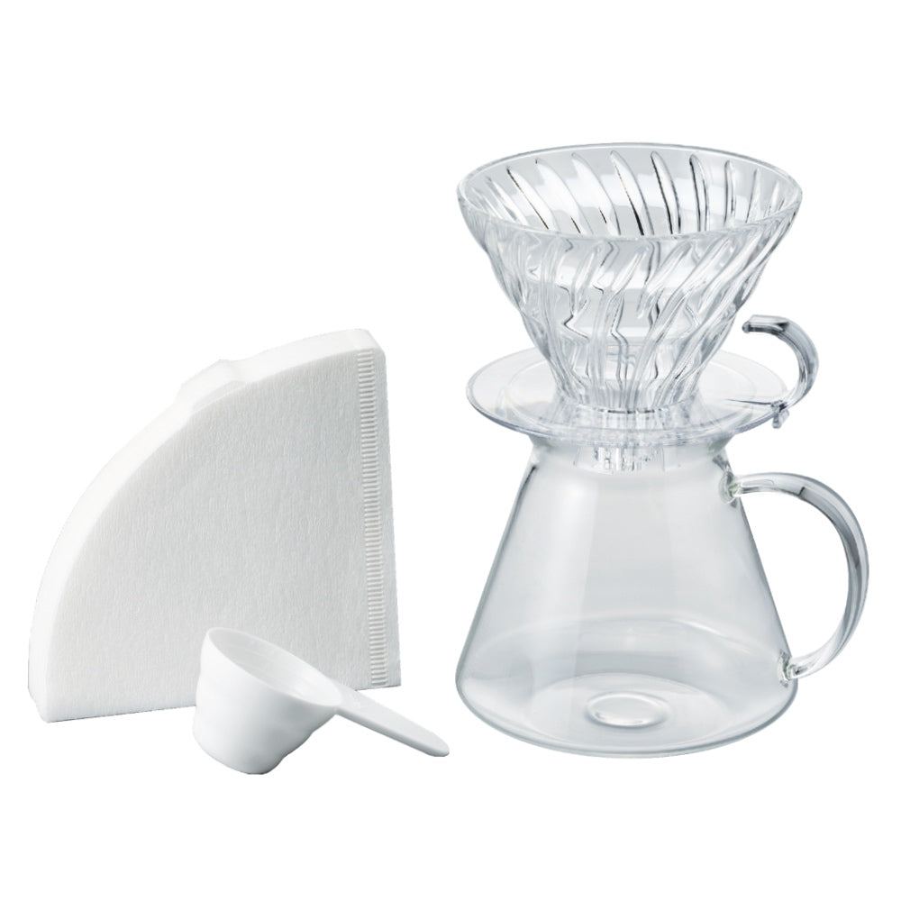 Hario V60 Glass Brewing Kit - Filterhouder Server Set