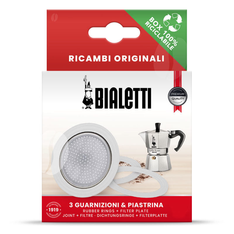 Bialetti Filterplaatje met 3 Rubberen Ringen - 1 kops